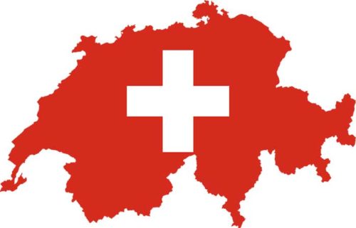 Map of Red Switzerland With White Cross